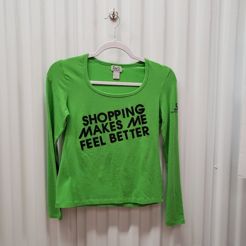 D&G Dolce & Gabbana Long Sleeve Tee Shirt Sz L